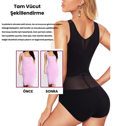 Vücut Şekillendirici Bodysuit Korse – Dikişsiz, Şık ve Karın Kontrolü Sağlayan Korse