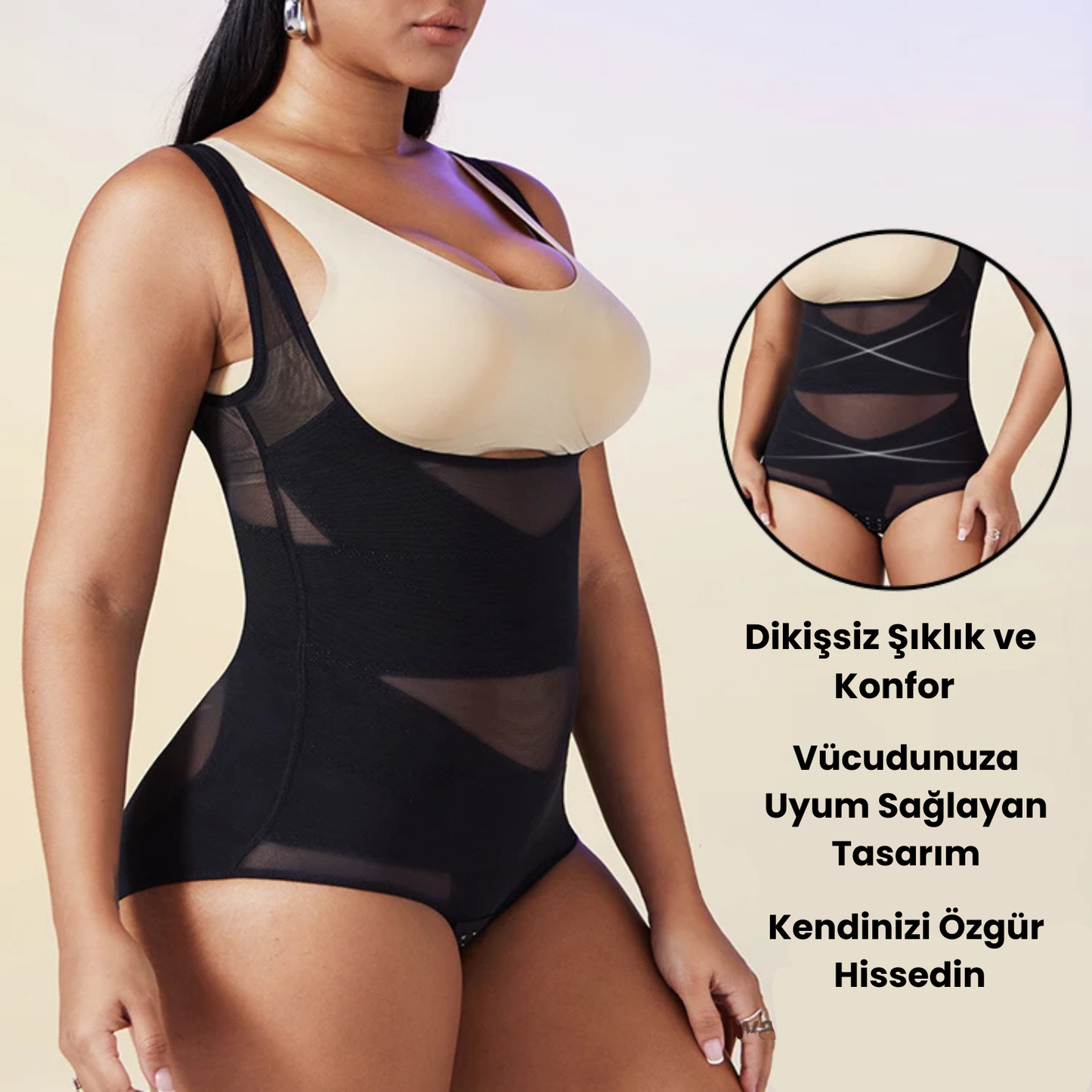 Vücut Şekillendirici Bodysuit Korse – Dikişsiz, Şık ve Karın Kontrolü Sağlayan Korse