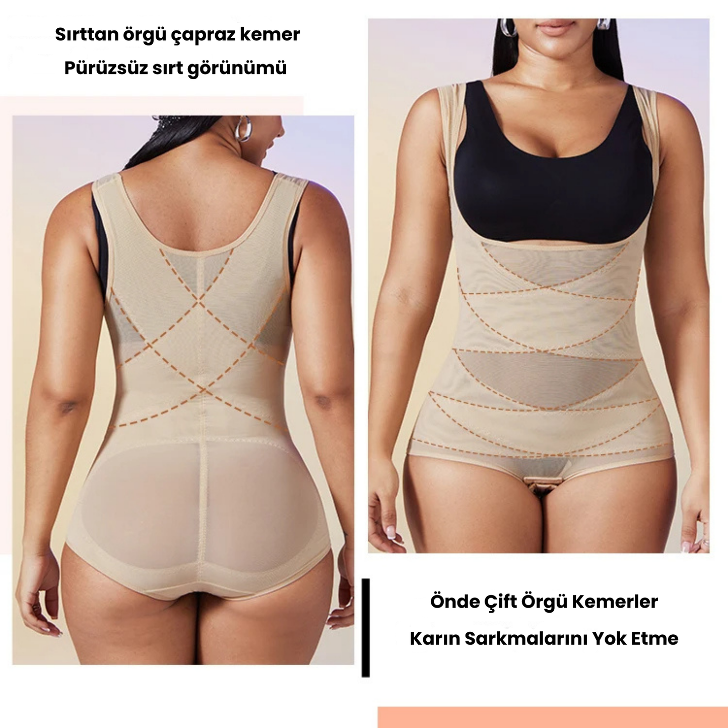 Vücut Şekillendirici Bodysuit Korse – Dikişsiz, Şık ve Karın Kontrolü Sağlayan Korse