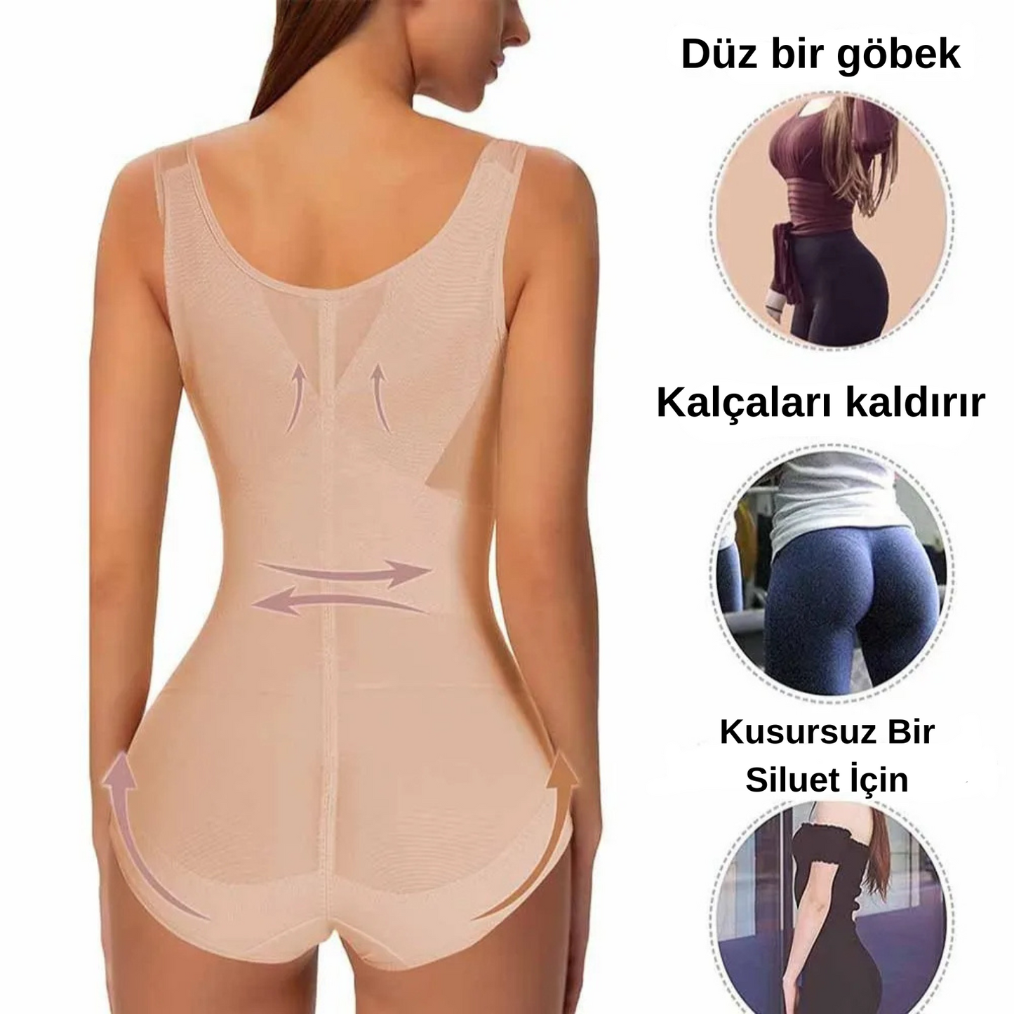 Vücut Şekillendirici Bodysuit Korse – Dikişsiz, Şık ve Karın Kontrolü Sağlayan Korse