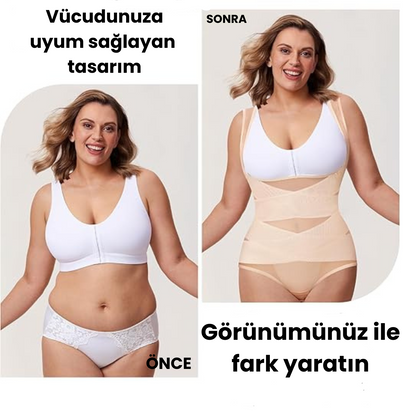 Vücut Şekillendirici Bodysuit Korse – Dikişsiz, Şık ve Karın Kontrolü Sağlayan Korse